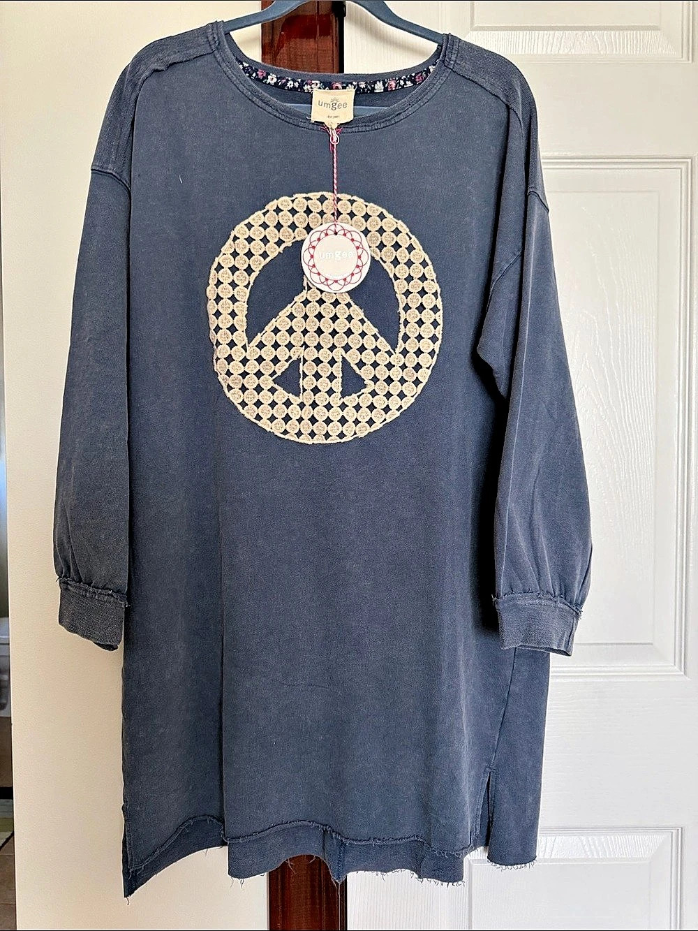 Umgee Geometric Mini Dress in Blue